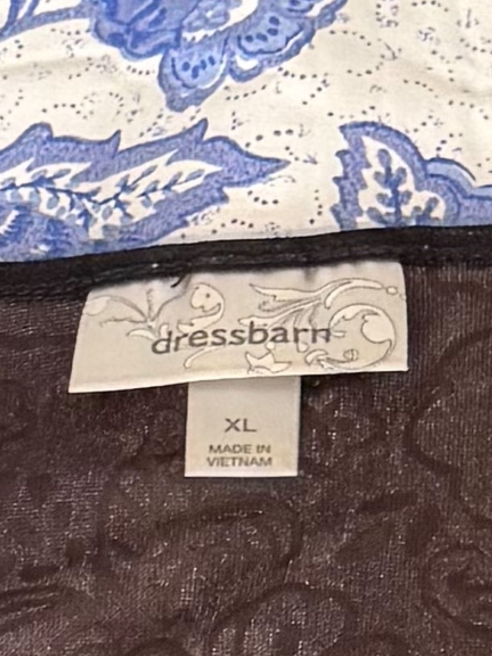 Y2K Dressbarn Women’s Velvet Burnout Fairy Grunge Whimsigoth Top Size XL Brown - Picture 11 of 12